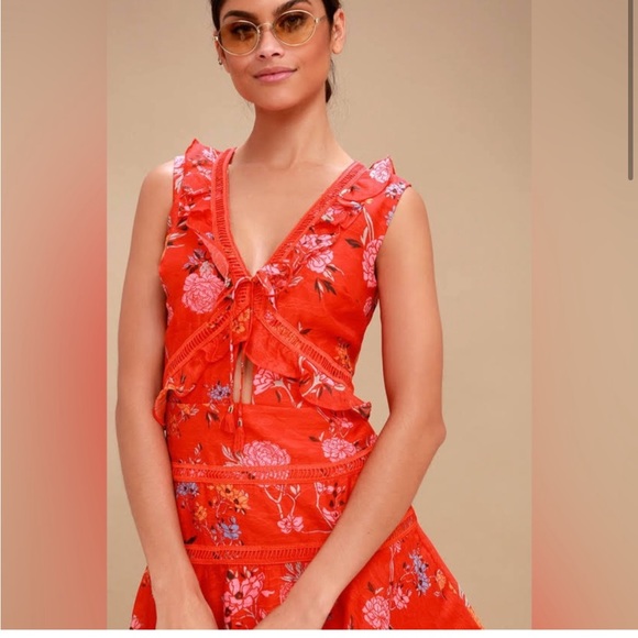 Finders Keepers Flicker Red Dress Womens Medium - Picture 2 of 5